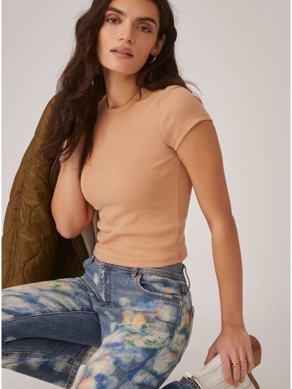 Anthropologie Maeve • Blair Stretch Cotton short-sleeve baby tee • Med